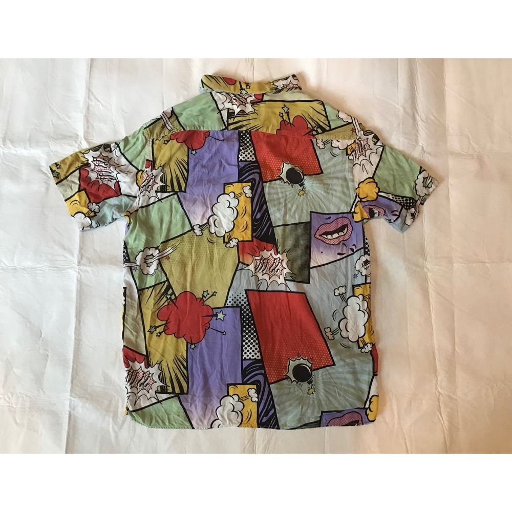 Zara Man Comic Book Pop Art Print Shirt Relaxed Fit Short Sleeve Multicolor M - Picture 4 of 4